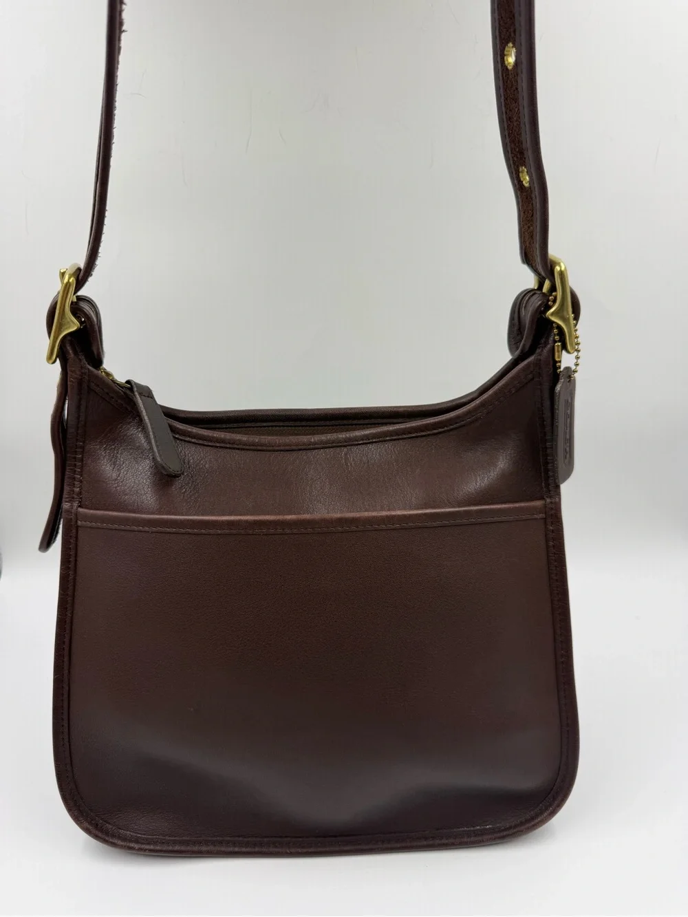 Vintage Coach Legacy Zip 9966 Mahogany Brown Leather Shoulder Bag USA